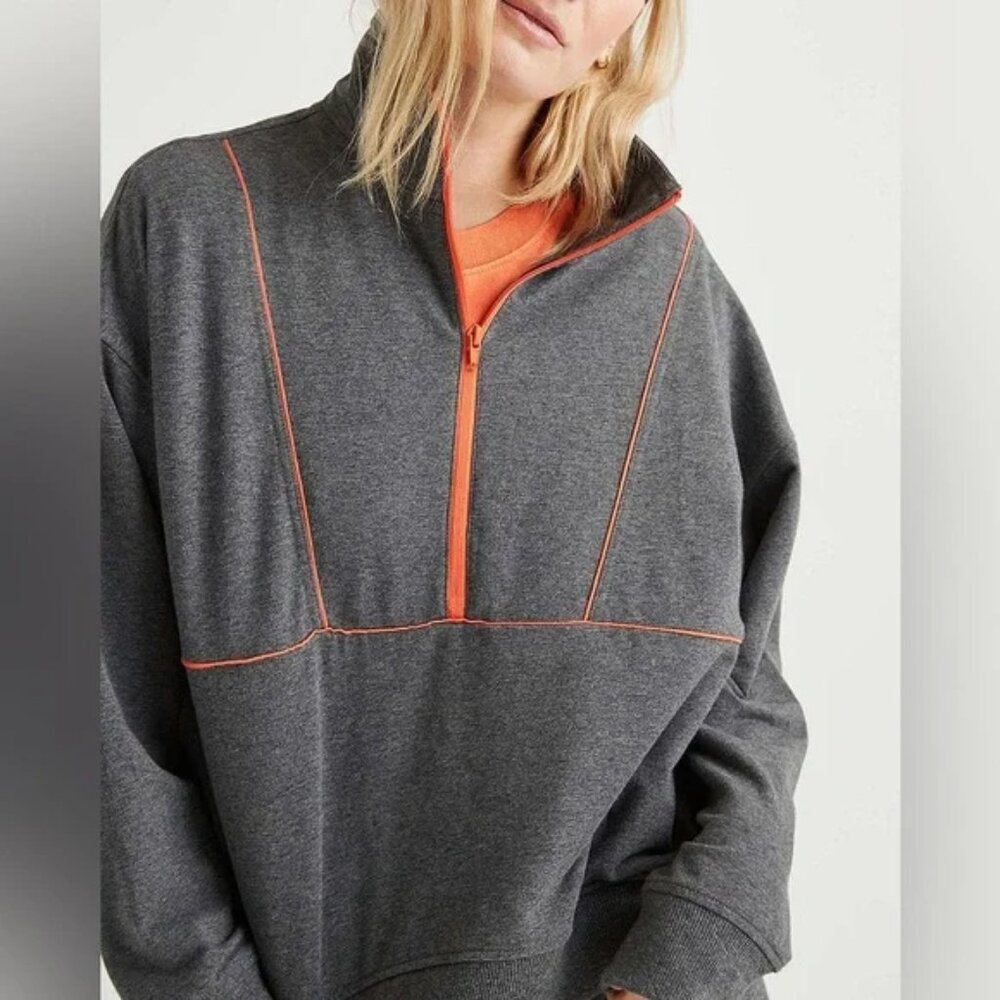 Half Zip Mock Neck Pullover Sweatshirt